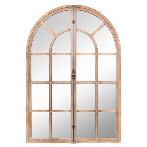 arched window like wall mirror 34 x 24 decorative arch mirror farmhouse wall mounted hanging mirror with wooden frame middle metal bar for bathroom entryway living room
