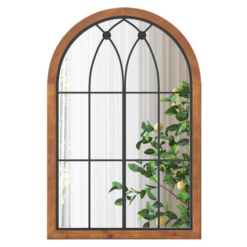 arched window finished mirror window frame decor wall mounted mirror with back board 23 5 x 35 5 wall mirror decoration for living room bedroom entryway bathroom