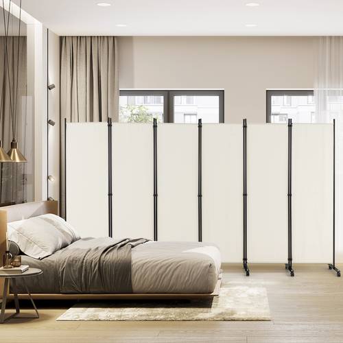 6 panel room divider on wheels 5 6ft tall rolling privacy screens portable freestanding fabric screen divider porch shading partition partition wall dividers for indoor home office living room
