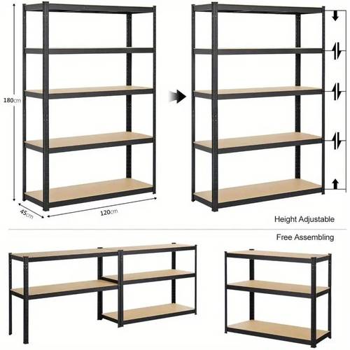 1pc heavy duty storage shelves 5 tier industrial shelving unit with 2200 lbs capacity adjustable metal utility rack freestanding garage shelving for organization easy assembly wide use for pantry basement laundry room closet bathroom business closet organizer commercial shelves refrigerator storage metal utility rack easy to assemble