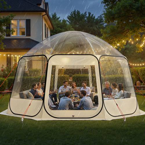 up bubble tent 15 x 13 8 ft uv resistant clear camping tent shelter outdoor garden dome tents with windows 540 panoramic view for 12 15 patio backyard
