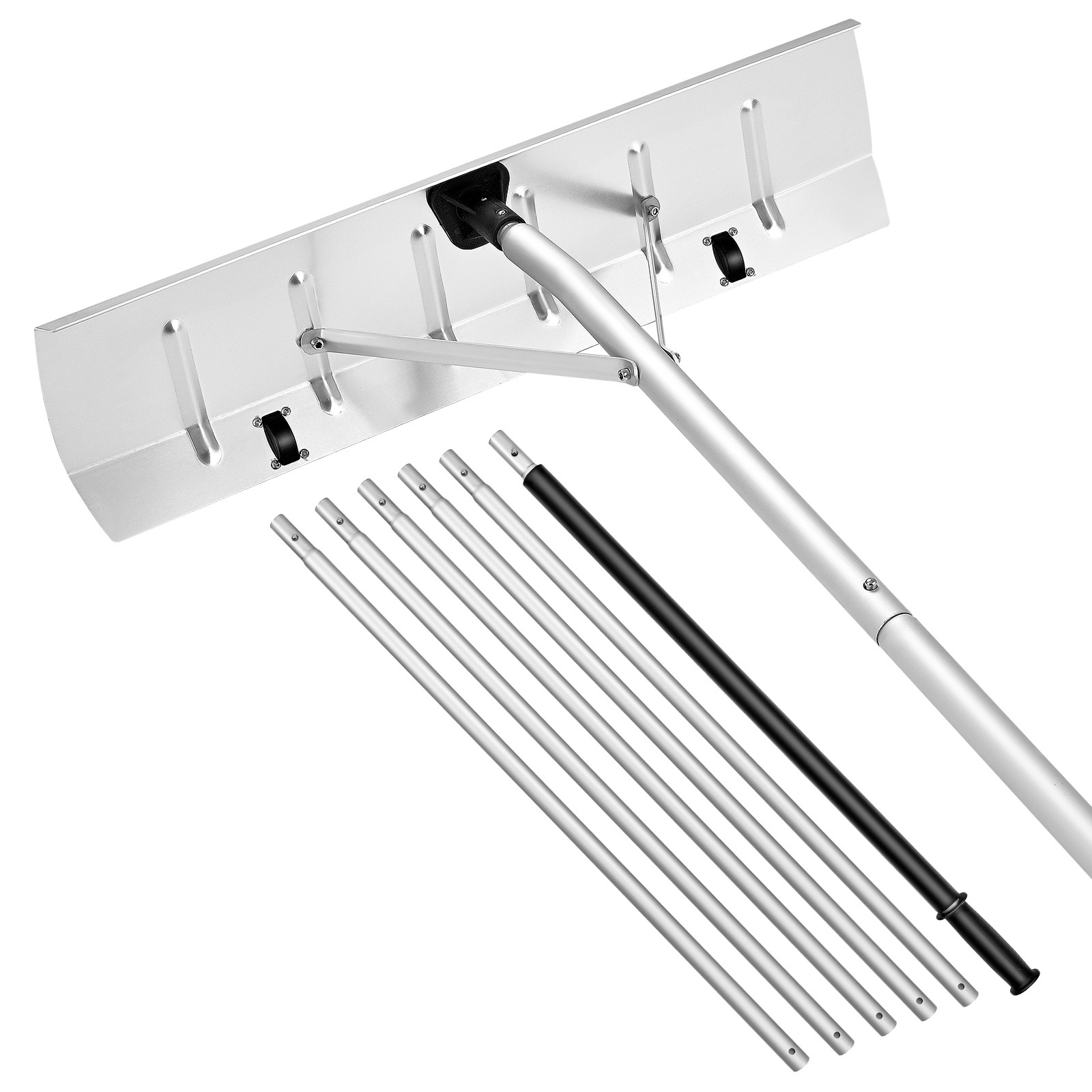 TEMU VEVOR Râteau à Neige pour Toit, Lame en Alliage d'Aluminium de 26 pouces, Grattoir à Neige Réglable pour Toit de 7,5 à avec Roues, Outil de