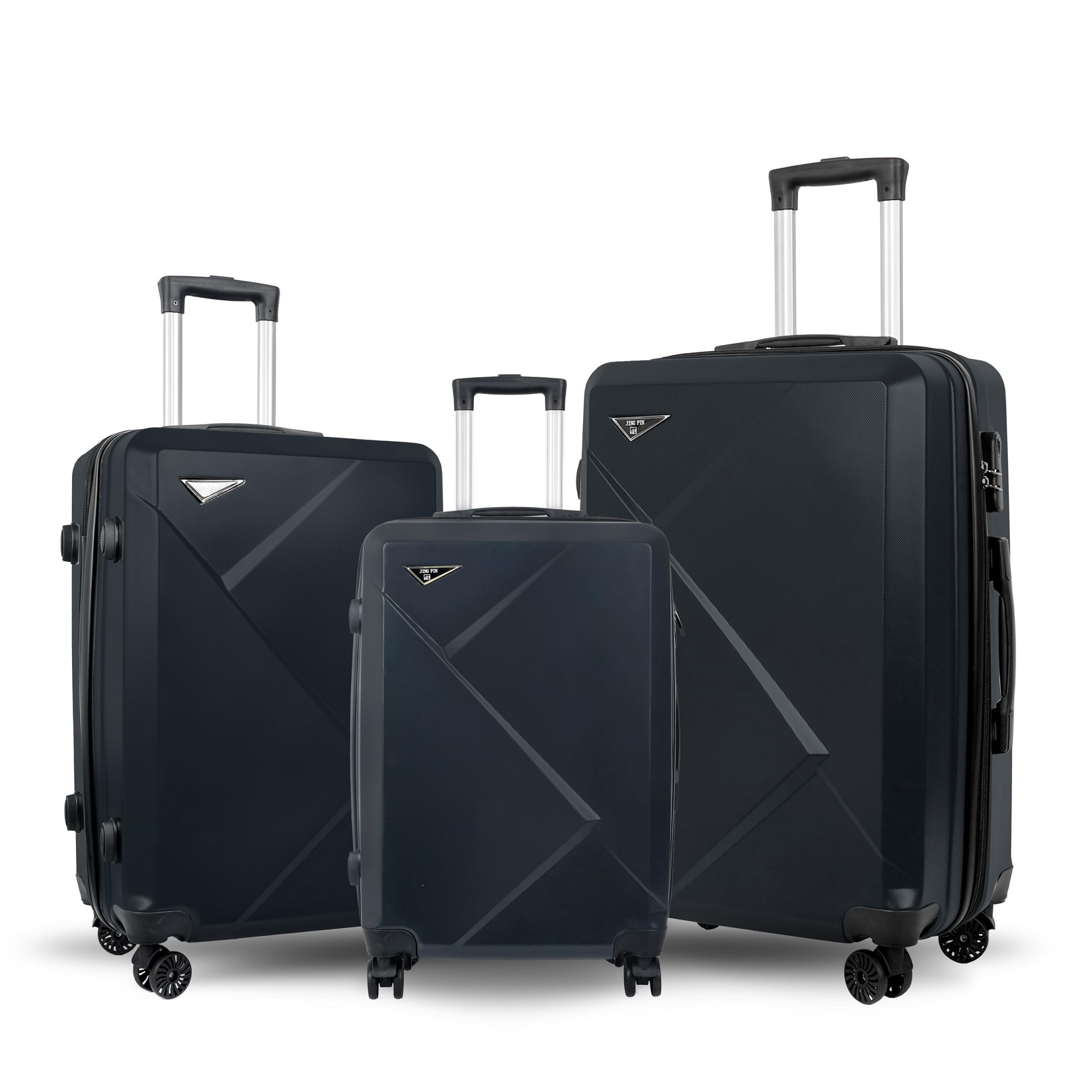 TEMU 3 pièces Ensemble de Valises Rigides – Mallettes Légères en ABS avec Roues Spinner 360°, Fermeture Éclair Extensible, Serrure Combinée Style TSA