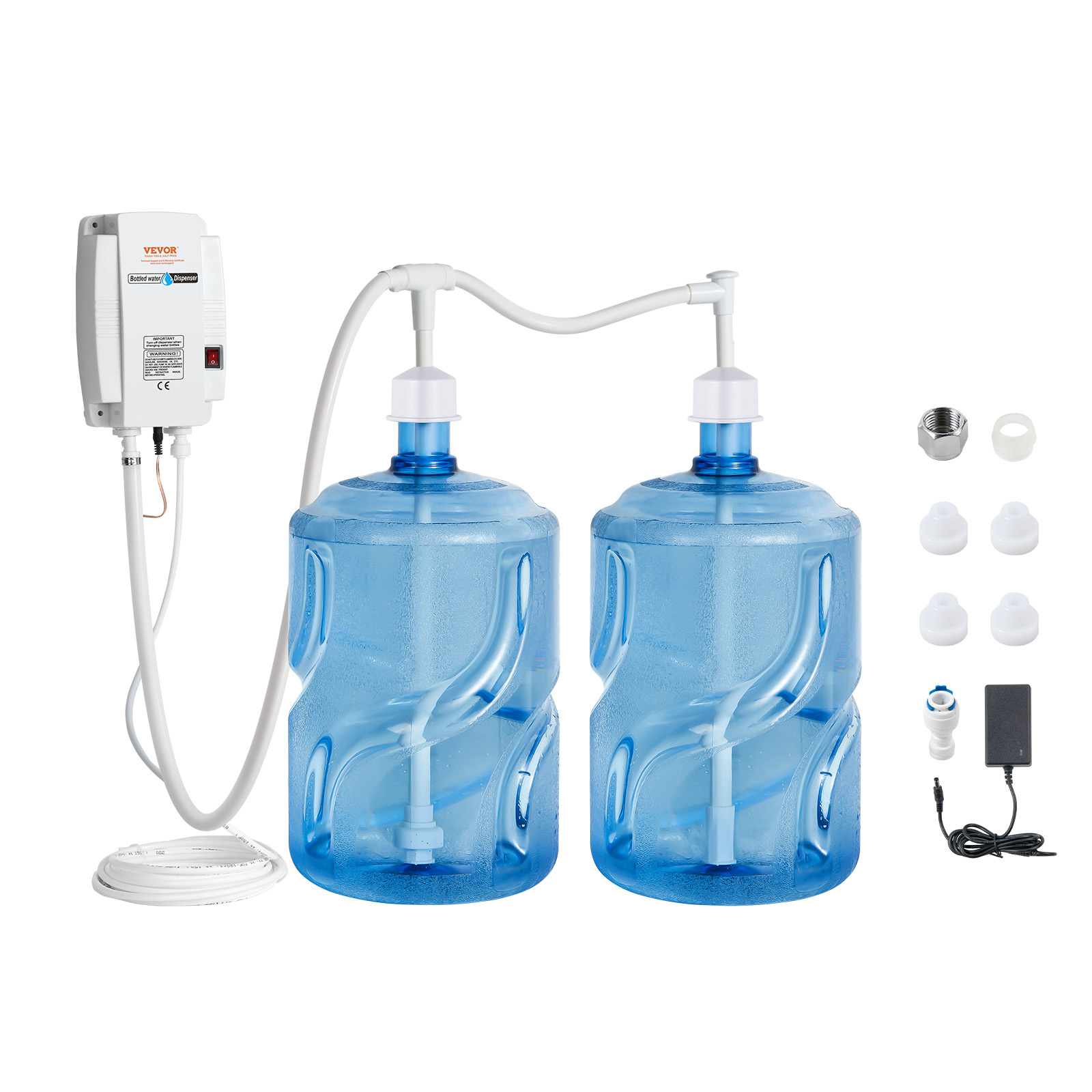 TEMU Vevor Bottled Water Dispenser Pump System, 2x5 Gallon Dispensing System, Automatic Electric Water Dispenser, Double-pipe Water Jug Pump,