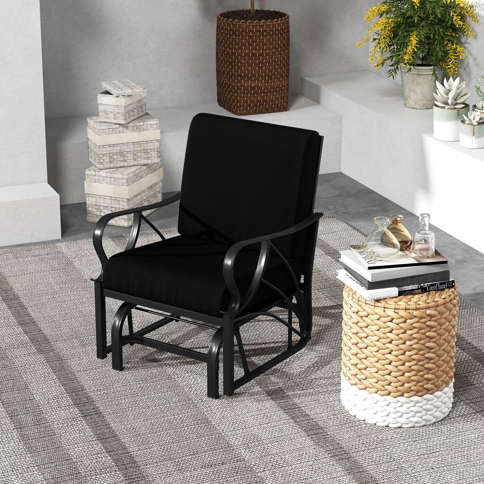 Glider Chairs Walmart Black Outdoor Rocking Chair Outdoor Rocking