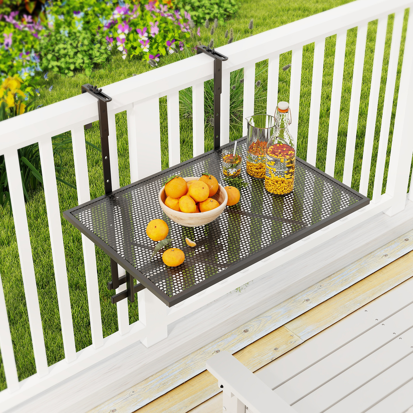 TEMU Support à fer à suspendre COSTWAY, table pliante à rail avec 5 niveaux de hauteur réglables, revêtement anti-rust, espace de bureau spacieux,