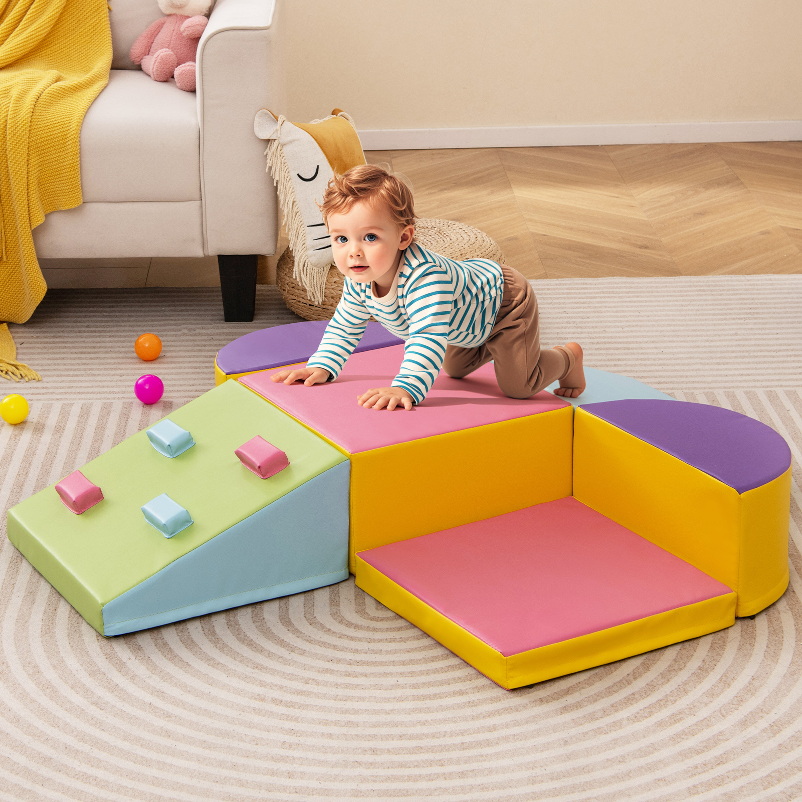 Gaomon 6PCS Toddler Foam Climbing Blocks Set, Indoor Active Playset