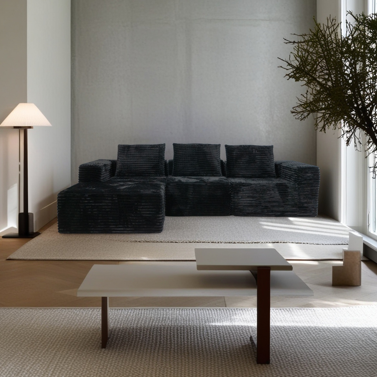 cubic   4pcs versatile sectional with   pei inspired wrinkle design high polymer foam filling removable washable covers   configurable into l shaped sofa or 78  78in sofa bed Product details 4