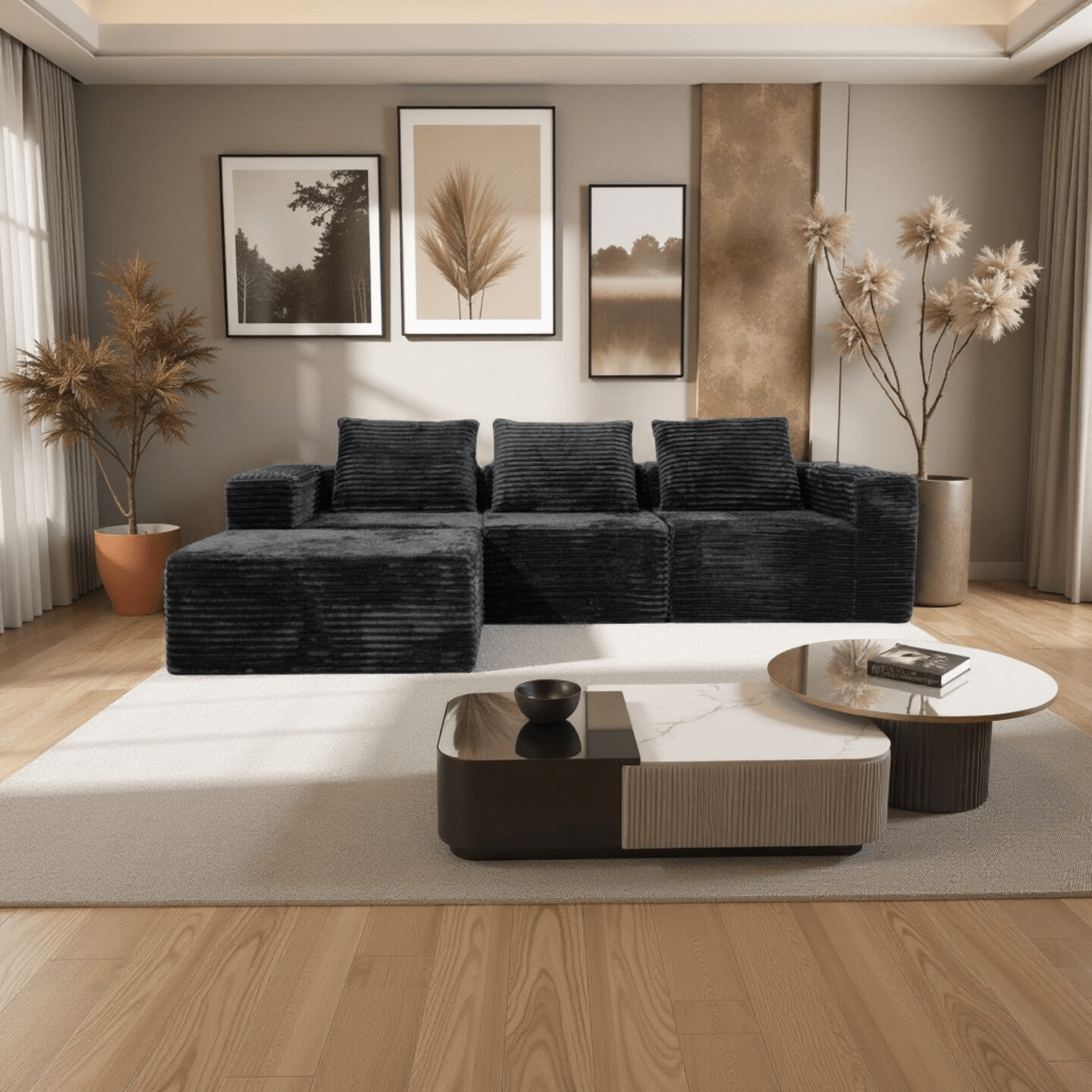 cubic   4pcs versatile sectional with   pei inspired wrinkle design high polymer foam filling removable washable covers   configurable into l shaped sofa or 78  78in sofa bed Product details 8