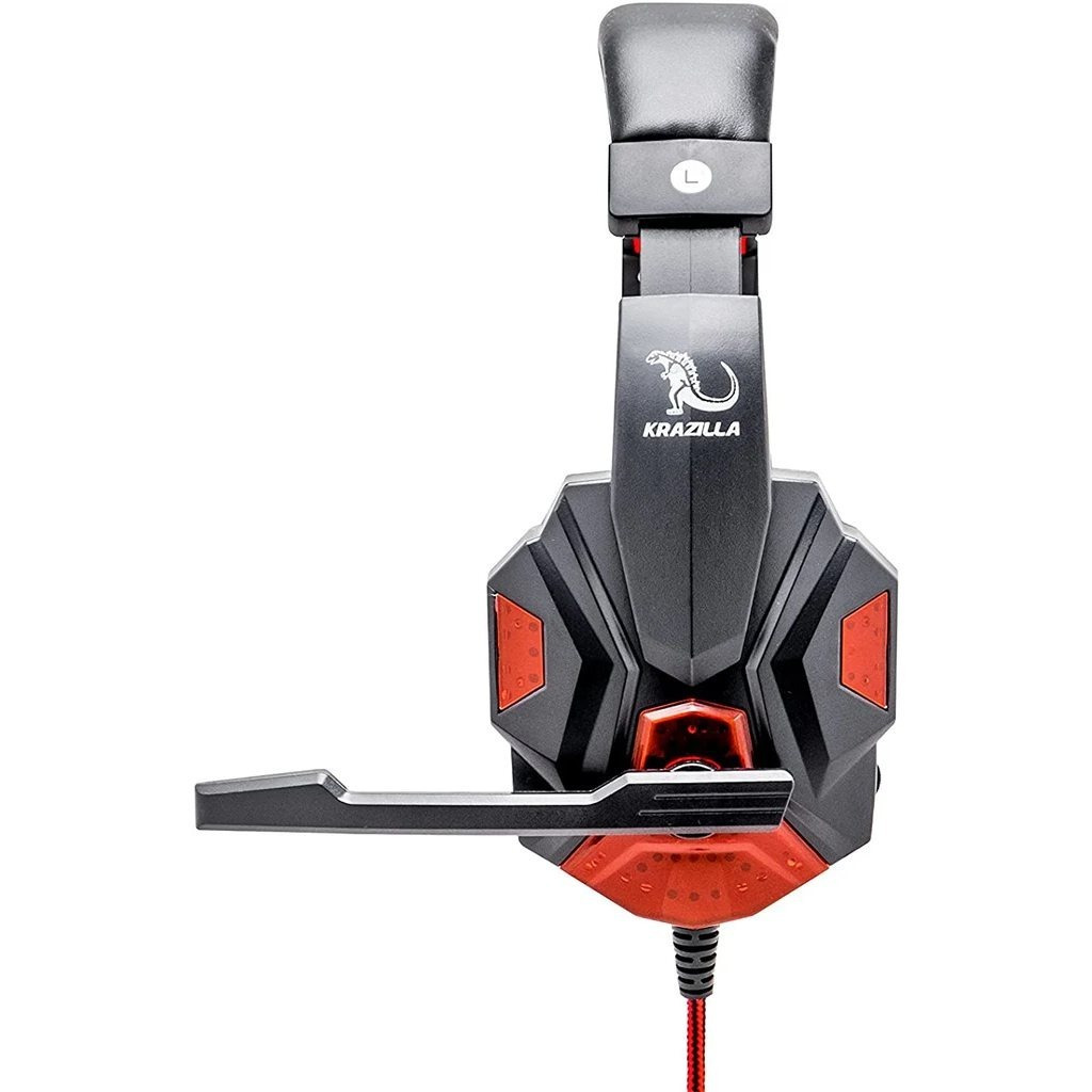 TEMU Casque de jeu avec son super bas et stéréo HD - Lumière LED rouge, double prise 3,5 mm + adaptateur pour prise 3,5 mm - Compatible avec PC, Mac,