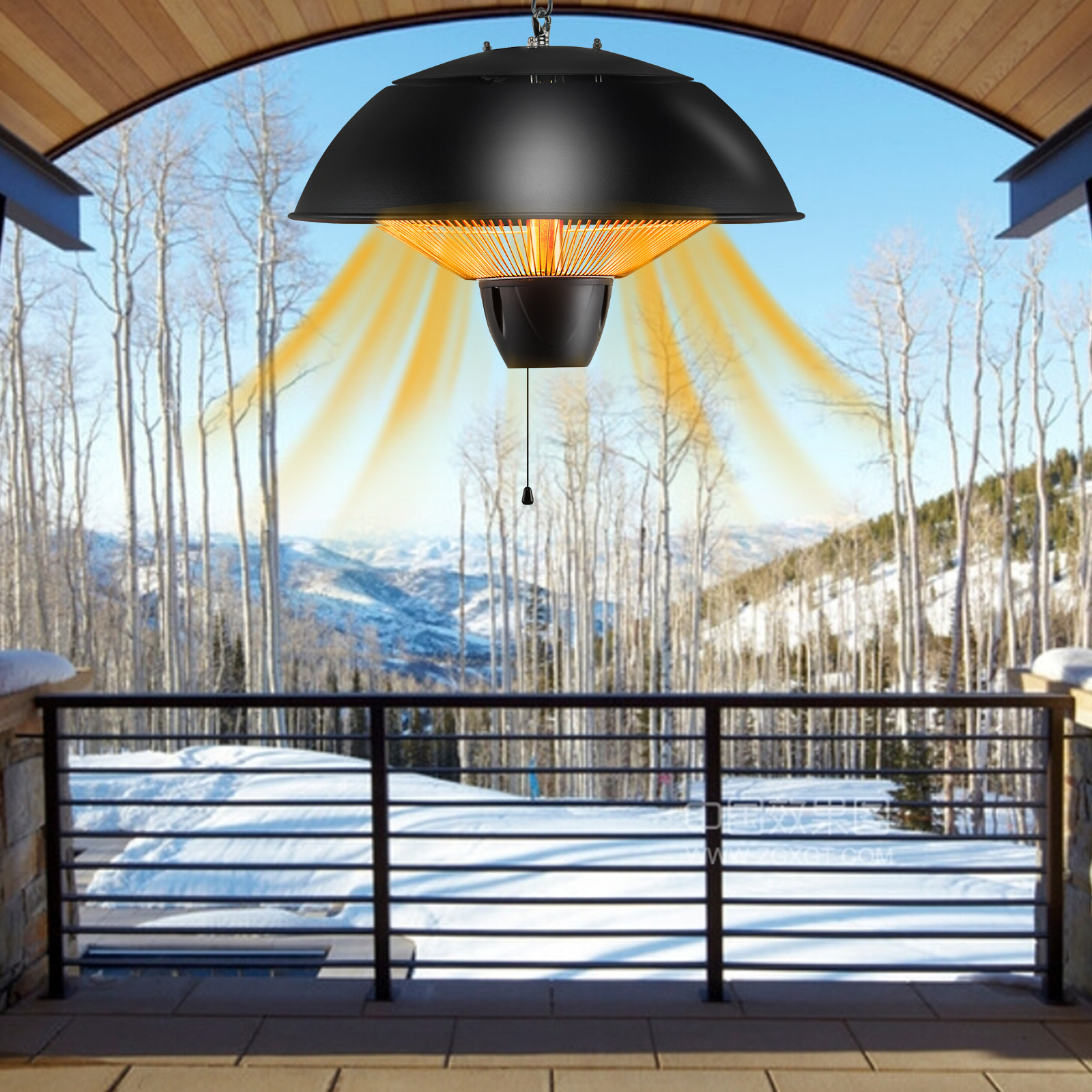 TEMU Costway Hanging Patio Heater, 1500w Electric Heater With Adjustable Chain Length & Pull Switch