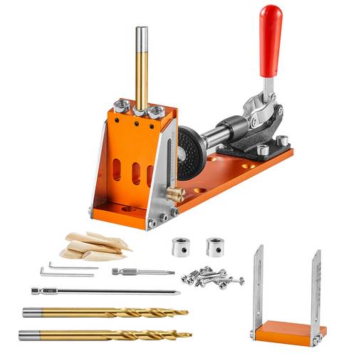 pocket hole jig kit adjustable and pocket hole jig system with step drills wrenches drill stop rings and square drive bits dual scale marks