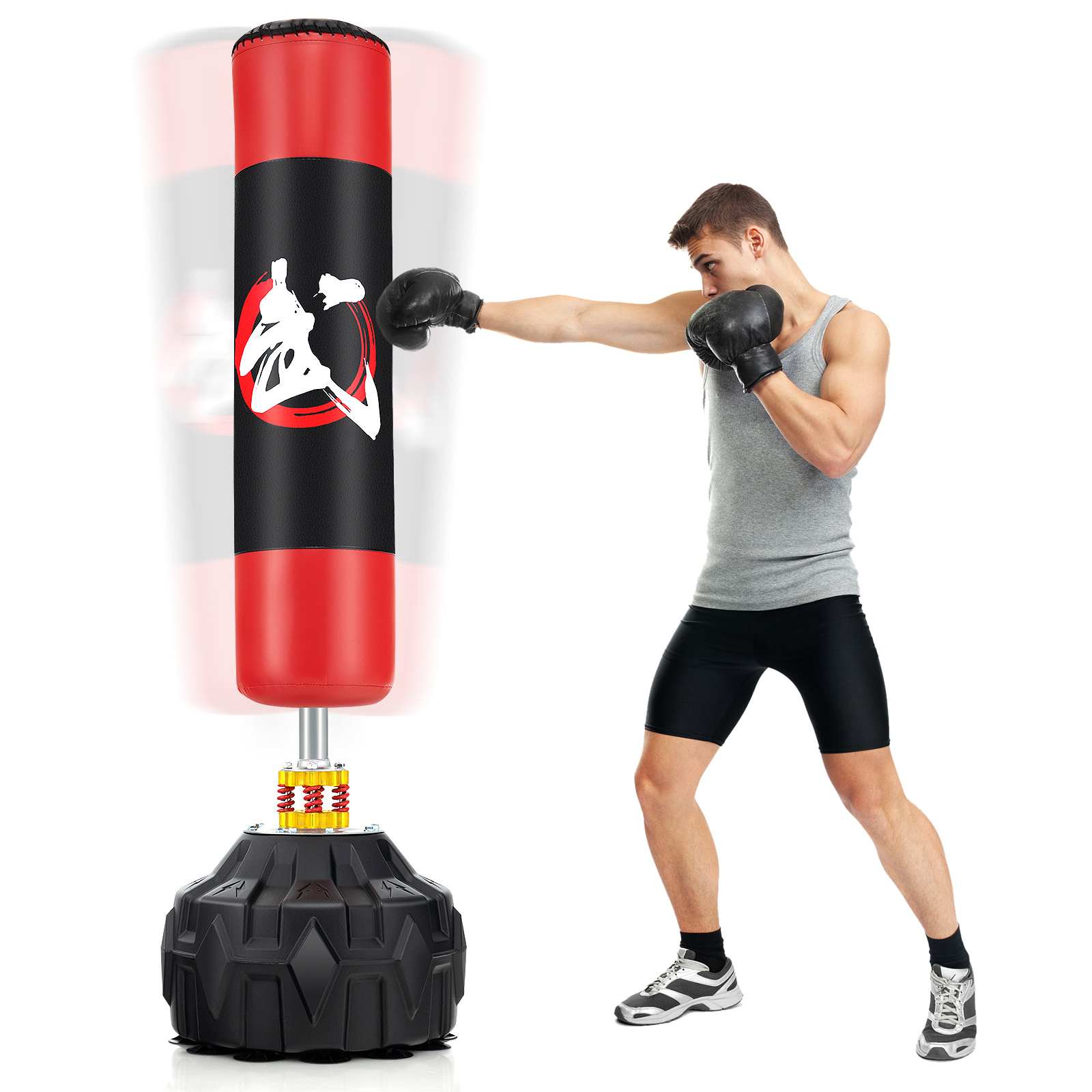 TEMU Costway 70" Freestanding Punching Bag, Heavy Boxing Bag W/ Fillable Base, 12 Suction Cups & Shock Absorbers For Adults Teens, Men Women Stand