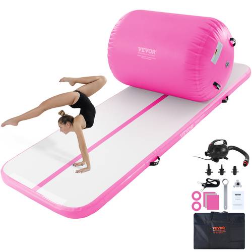 inflatable gymnastics air mat set 2 pcs tumbling mat tumble track with electric pump air roller gymnastics equipment training mats for home use cheerleading water