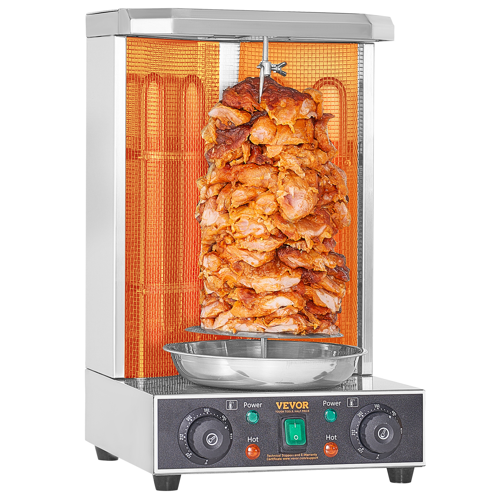 TEMU Machine à griller le shawarma VEVOR, capacité de 13 lb, cuiseur de shawarma au avec 2 brûleurs, rôtissoire électrique gyro four à broche machine
