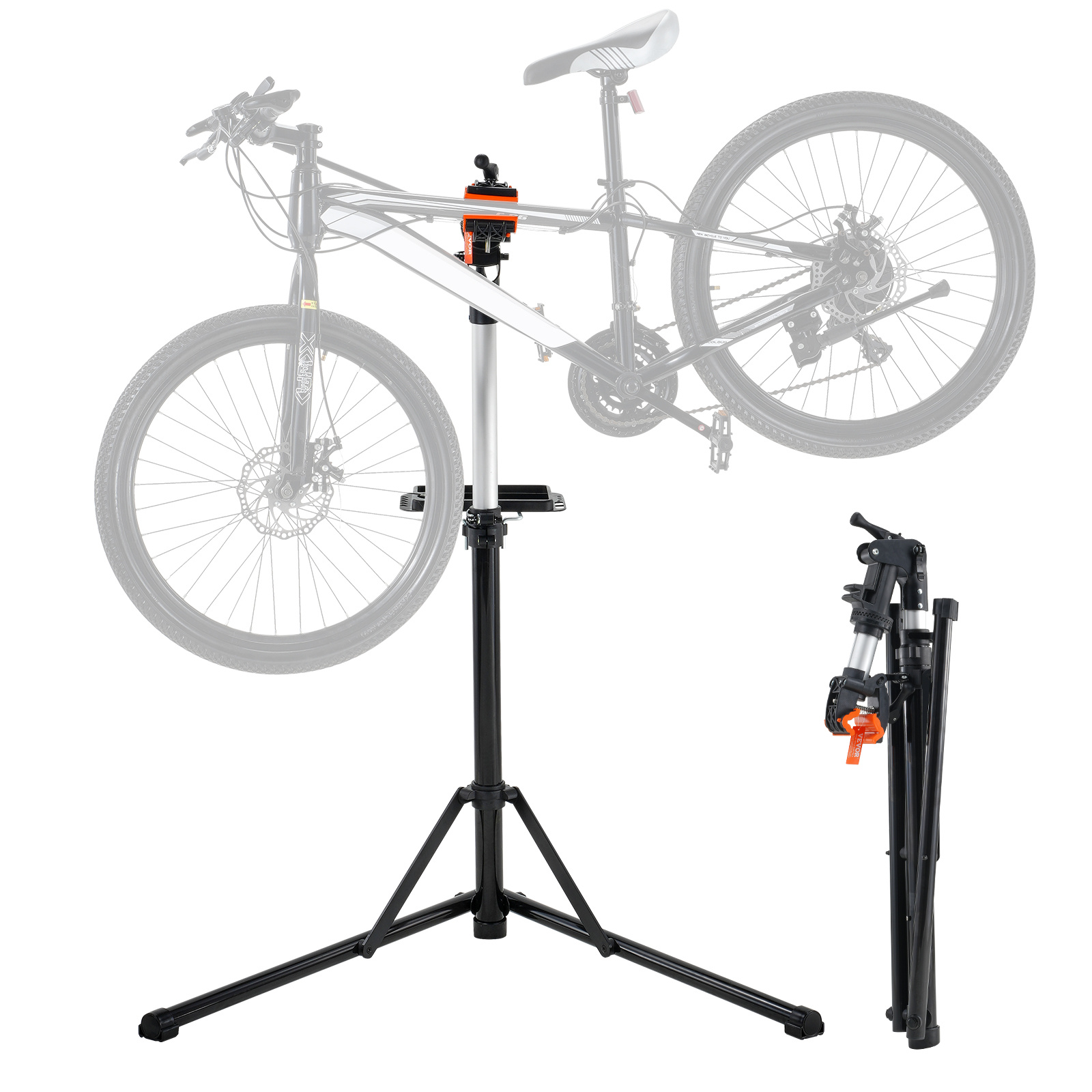 TEMU Vevor Bike Repair Stand, 66 Lbs Heavy-duty Aluminum Bicycle Repair Stand, Adjustable Height Bike Maintenance With Magnetic Tool Tray Telescopic