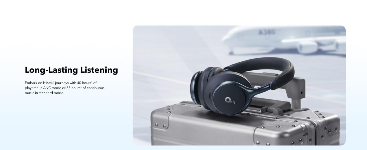 Soundcore by Anker, Space One, Casque avec Réduction Active du Bruit, Réduction de Voix 2X Plus Puissante, 40H d'Autonomie ANC, Contrôle par App, Hi-Res LDAC, Confort Optimal, Appels Clairs, Bluetooth 5.3