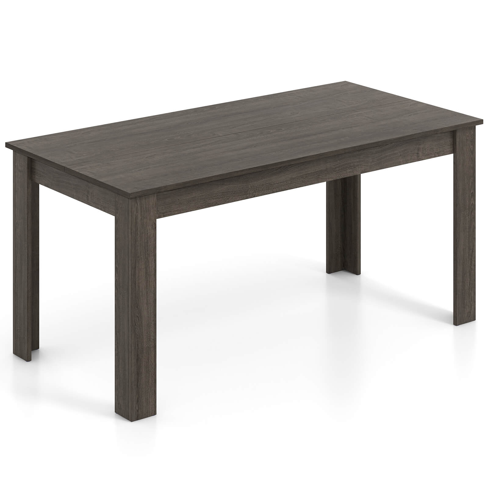 TEMU Costway Dining Table For 4-6 People, 63-inch/160 Cm Kitchen Table W/ L-shaped Legs, 330 Lbs Weight Capacity, Large Wooden Rectangular Dinner