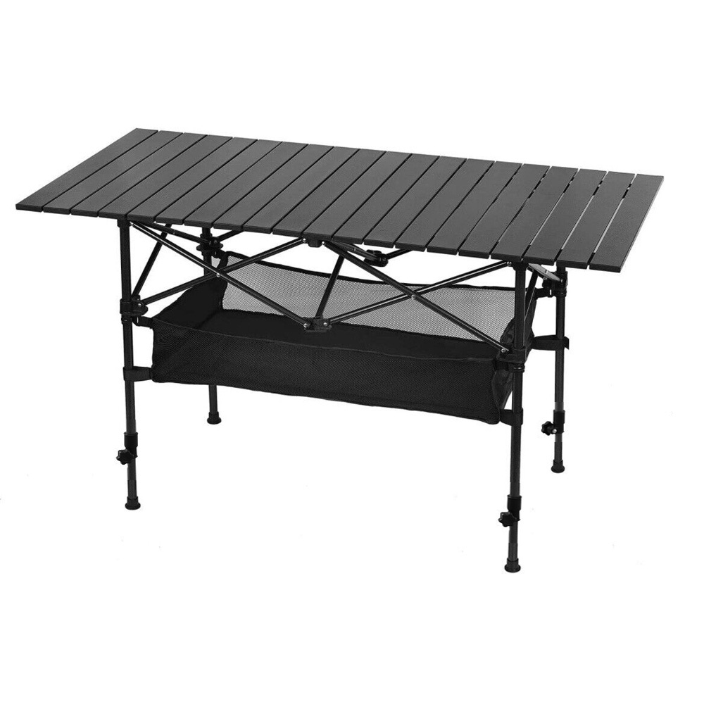 TEMU Table de Camping Pliable Portable en Aluminium à Hauteur Réglable avec Sac de Transport