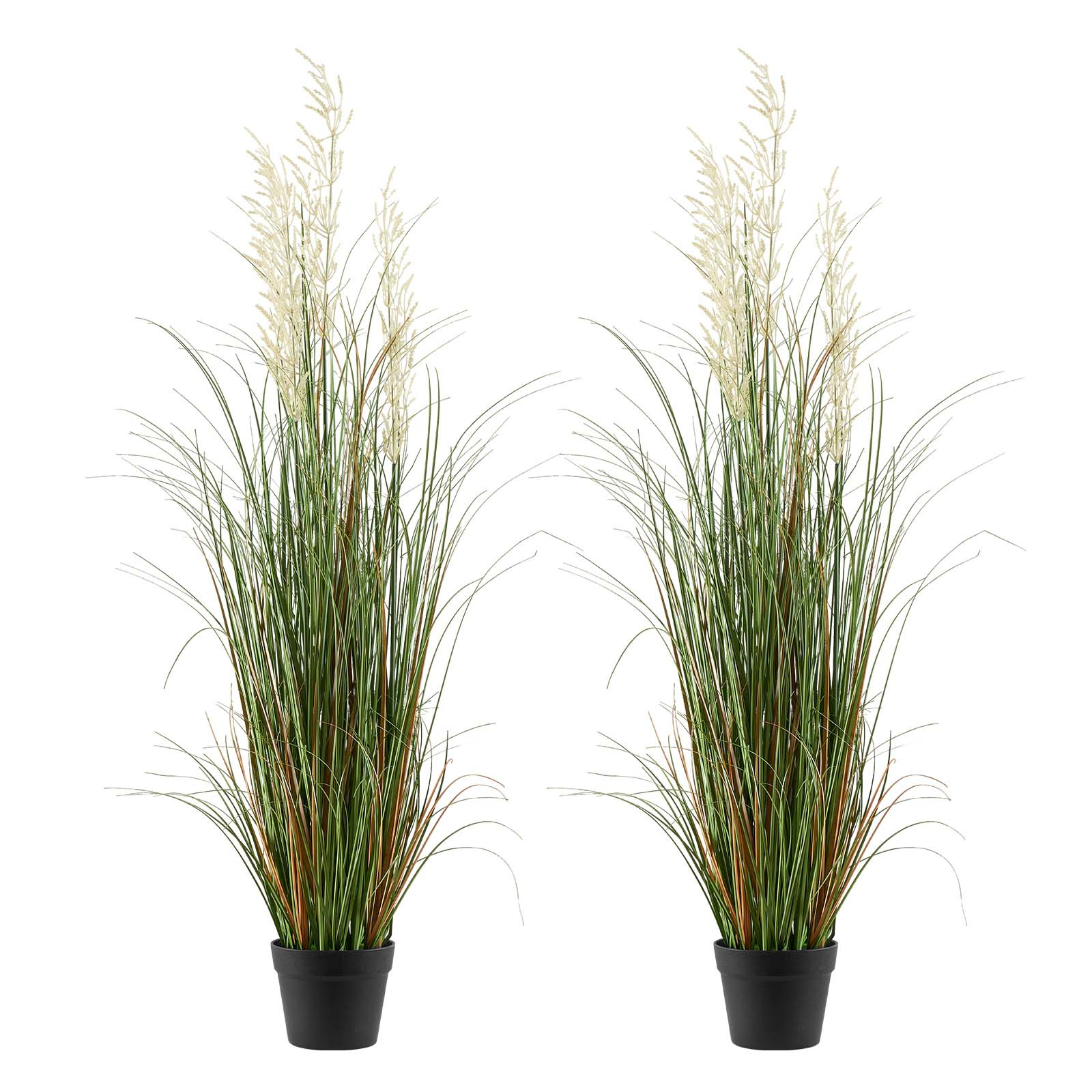 TEMU VEVOR Plante d'herbe artificielle, 1 paquet / 2 paquets 47 pouces / 59 pouces Herbe de en pot, Arbustes artificiels en PVC de qualité supérieure