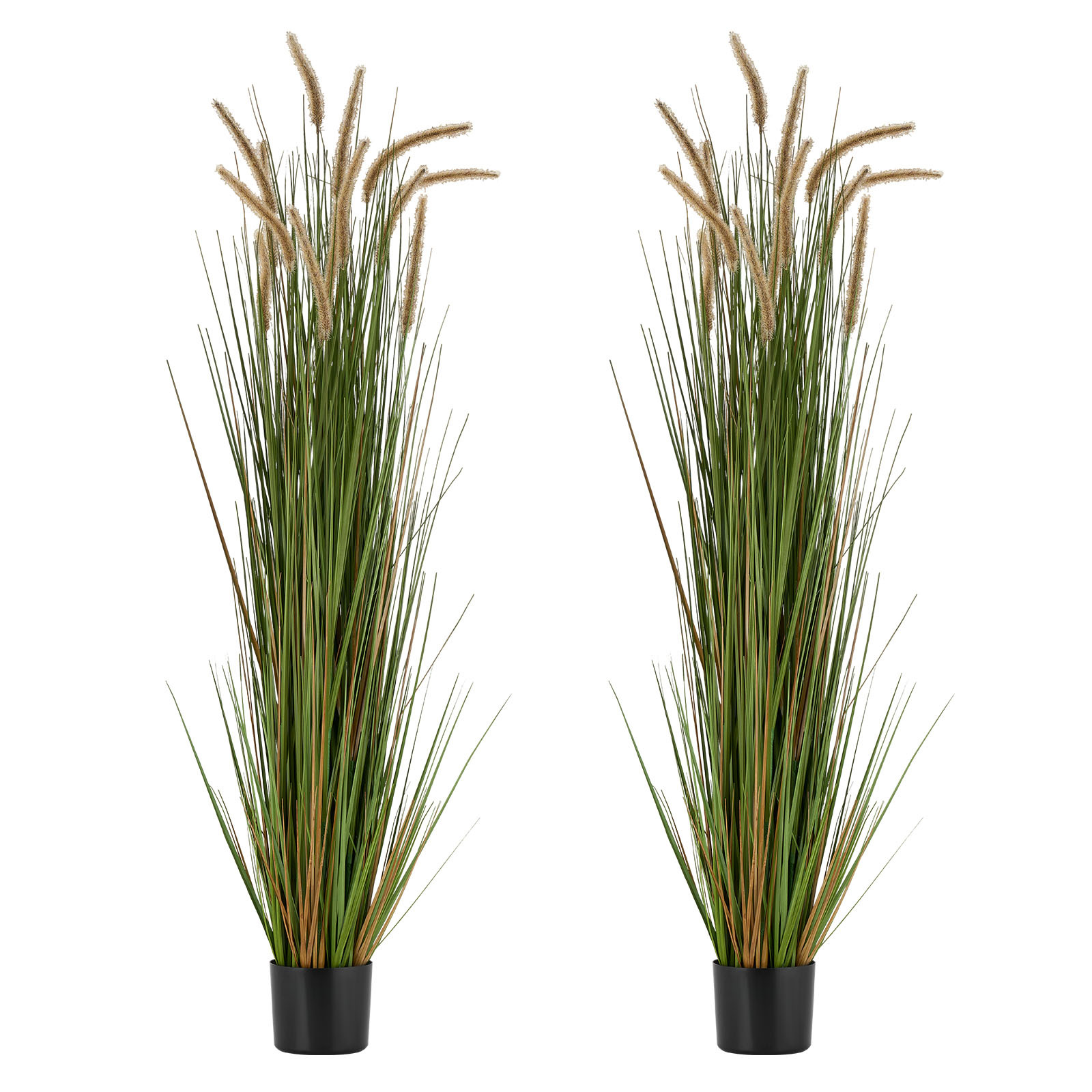 TEMU Vevor Artificial Grass Plant, 2-pack 47"/59" Reed Grass In Pot, Premium Pvc Greenery Shrubs For Indoor & Outdoor Home, Garden, Office Décor,
