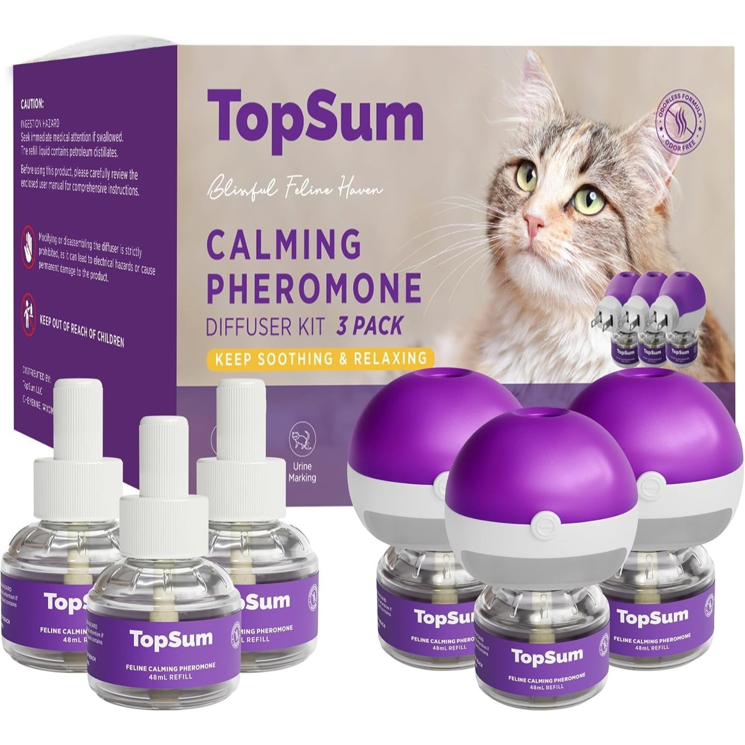 TEMU Cat Pheromones Calming Diffuser: Premium Pheromone Diffuser For Cats - Cat Pheromones Diffuser - Cat Calming Diffuser - Cat Calming Pheromone