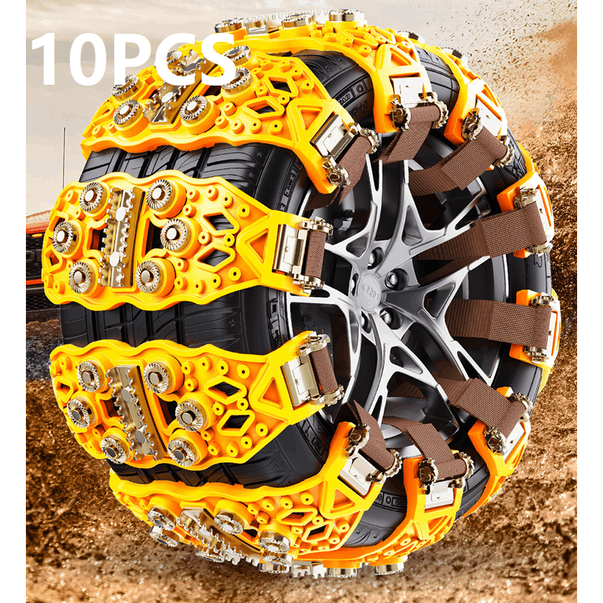 TEMU 10pcs New Universal Anti-slip Car Chains Anti-slip Studs Prevent &removal Snow Tire Chains, Suitable For Snow, Ice, Mud, Sand Tire Chains For