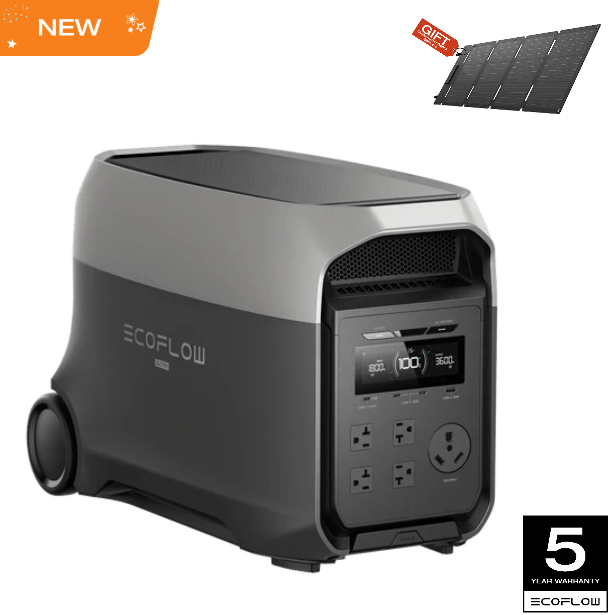   portable power station   3 ultra with 45w portable solar panel 3072wh lifepo4 battery 3600w   7200w output   camping accessories emergencies rv backup