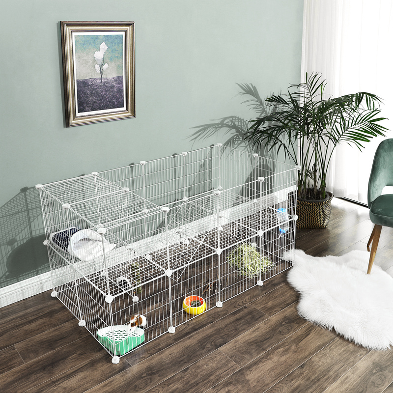 TEMU Parc pour Animaux, Villa Premium en Fil Métallique pour Cochons d'Inde, Lapins de Compagnie, Lapins, Chiots