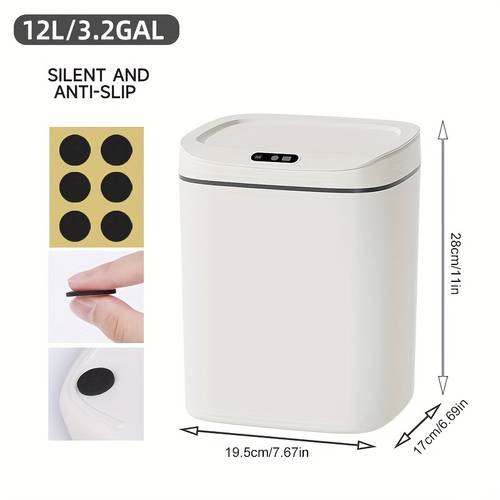 hands free smart trash can 3 gallon automatic with tight odor sealing lid compact for bathroom bedroom easy to clean