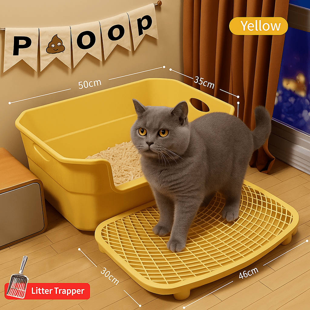 TEMU 1 Spill-proof Cat Litter Mat - Thickened And Raised Lid, Non-slip Surface, Easy-to-clean Removable Mat, Suitable For Indoor And Outdoor Use -