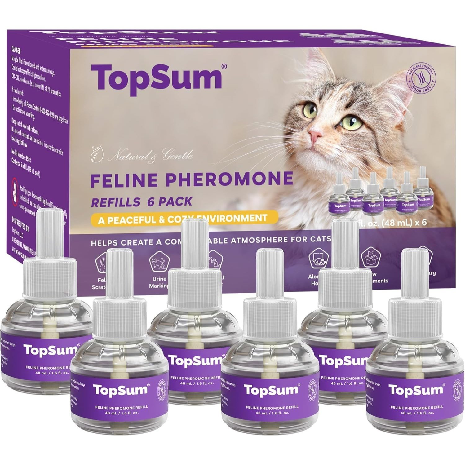 TEMU Recharges de diffuseur pour chat : Lot de 6