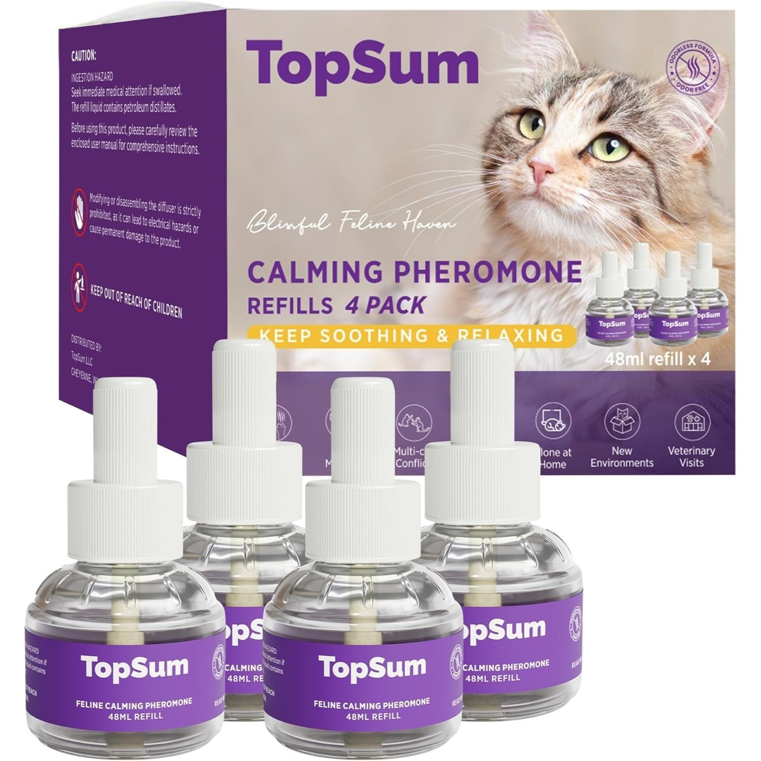 TEMU Recharges de Diffuseur pour Chats - Lot de 4