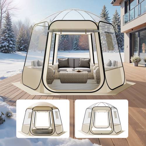up bubble tent 10 x 9 2 ft uv resistant clear camping tent shelter outdoor garden dome tents with windows 540 panoramic view for 4 8 patio backyard