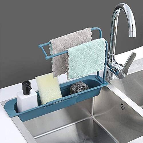 sink holder expandable storage drain basket rack in 1 drainer shelf and bathroom organizer telescopic sink storage rack sponge soap drainer sink tray for home kitchen