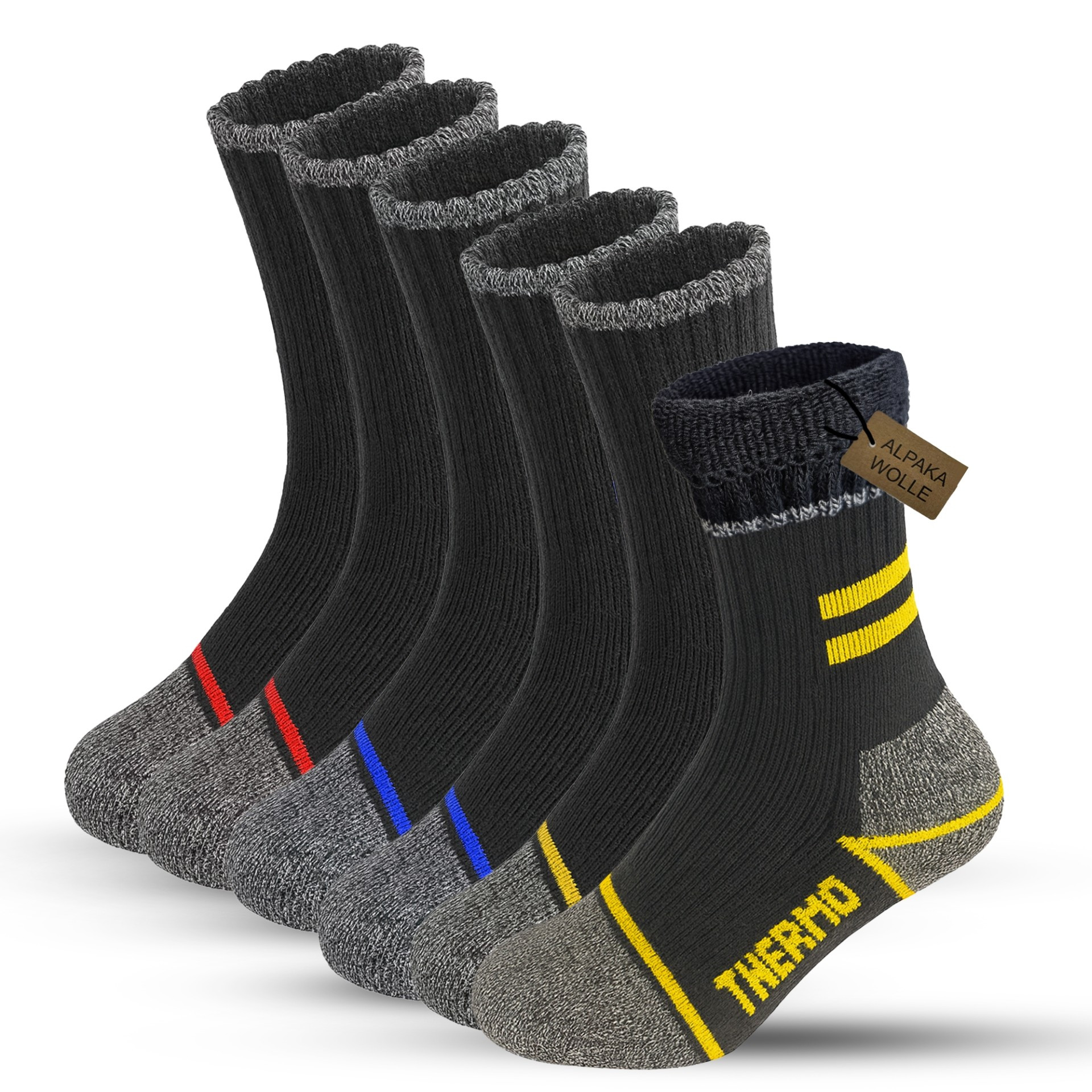 TEMU Chaussettes de travail thermiques d'hiver 3 paires Couleurs assorties