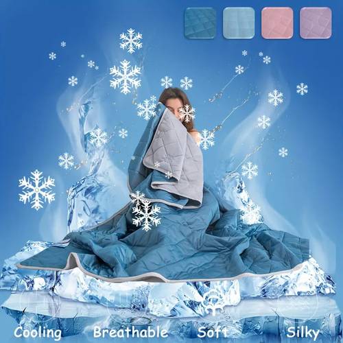 1pc cooling blanket lightweight breathable 100 polyester with reversible for hot sleepers relief multipurpose bed couch travel use machine washable ideal gift for or summer use machine washable ideal gift for men for office cooling blanket for hot sleepers contemporary design durable tion versatile accessory decor high quality