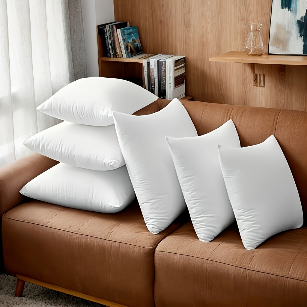 TEMU 4pcs Throw Pillow-y Throw Pillow For Patio Outdoor Spare Pillow For Decor-white Throw Pillow For Bed And Sofa, Luxurious Soft Fluffy Pillow For