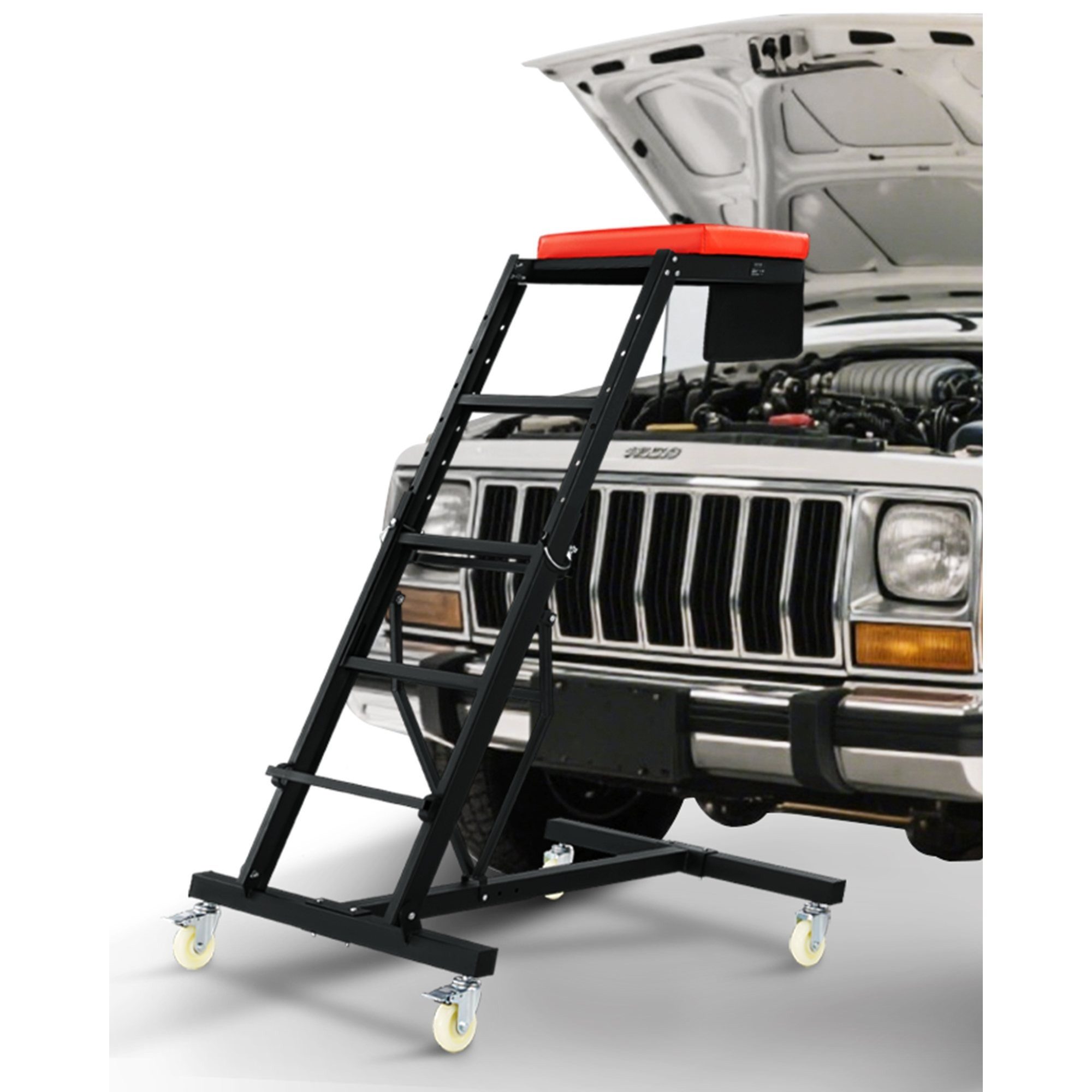 TEMU Vevor Automotive Creeper, With Adjustable Height 45.7/49.6" To 66.3/75.6", 400 Lbs Capacity High Creeper, 4 Swivel Caster Wheels, Heavy Duty
