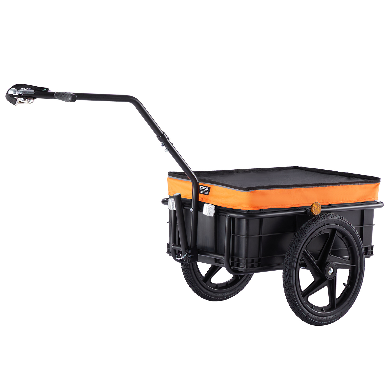   bike cargo trailer 88 lbs load capacity heavy duty bicycle wagon cart foldable compact storage with universal hitch waterproof cover 16 wheels safe reflectors fits 24 28 bike wheels