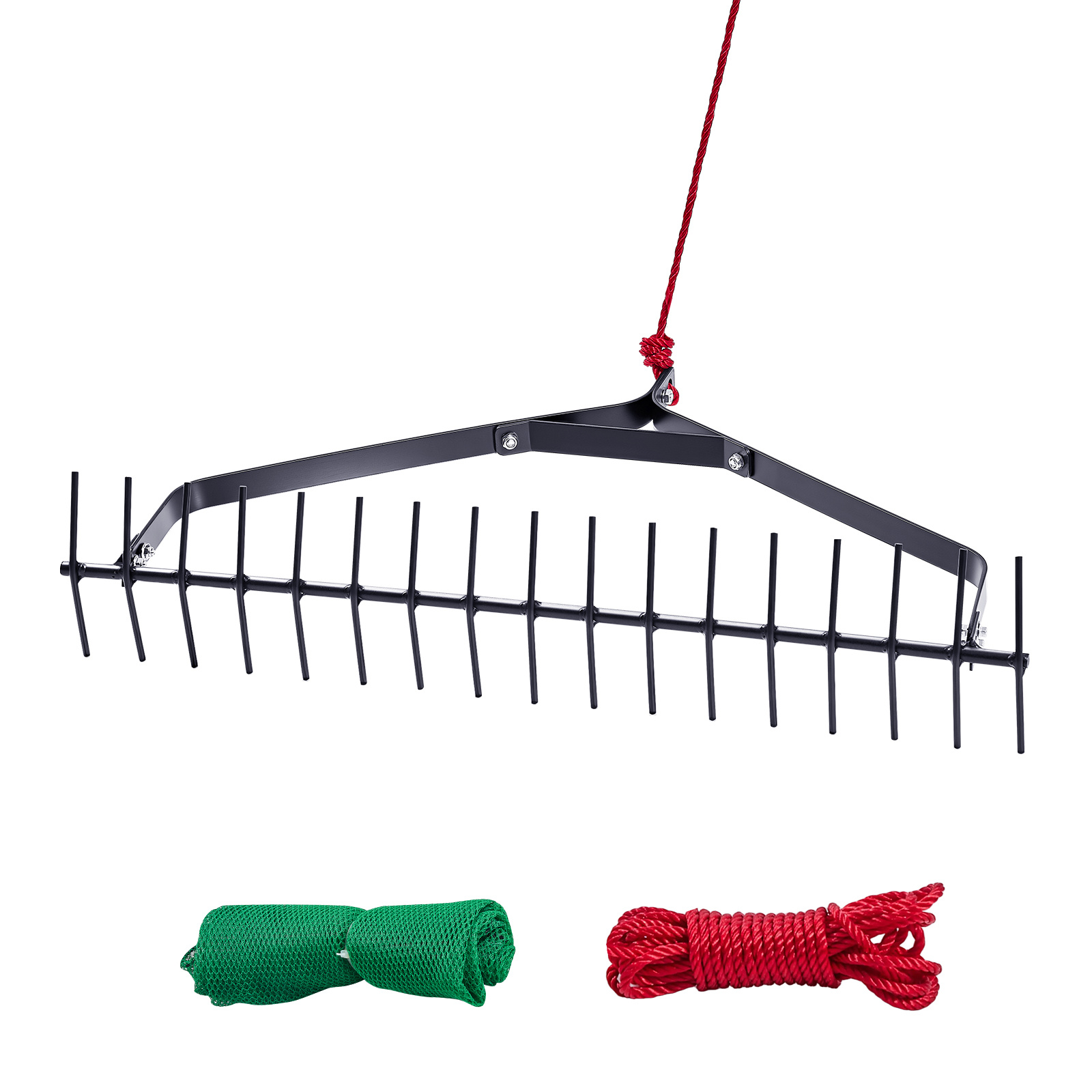 TEMU VEVOR 32x6.3 pouces/ 24x8.7 pouces Râteau à aquatiques de double face 30ft Corde