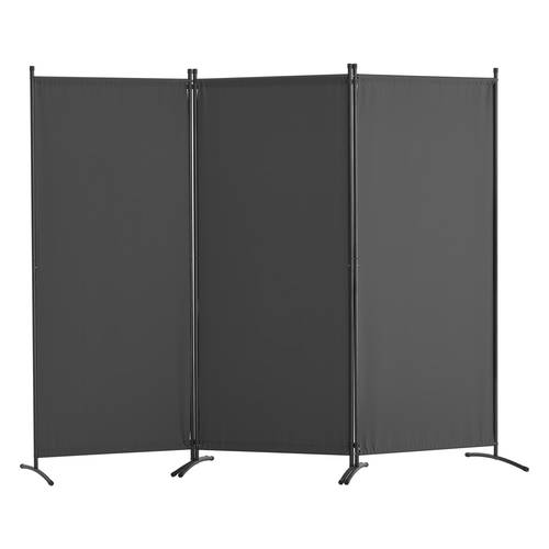 room divider 3 panel folding privacy screen fabric partition office gray