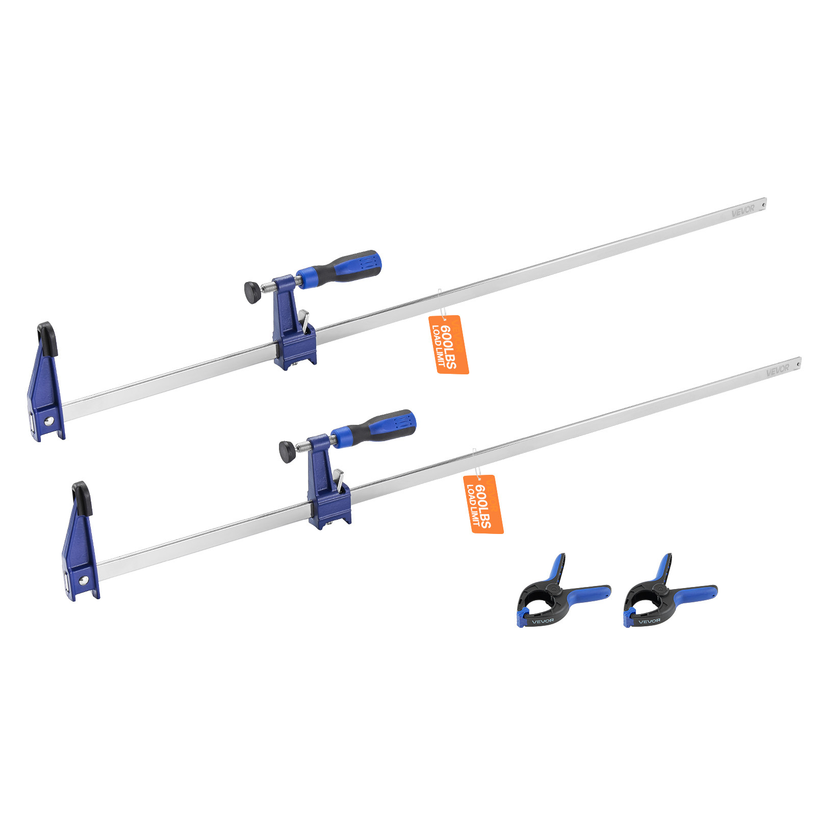 TEMU Vevor Bar Clamps For Woodworking 2-pack 24/36 In Opening Lockable F Clamp Cast Iron Blue/orange