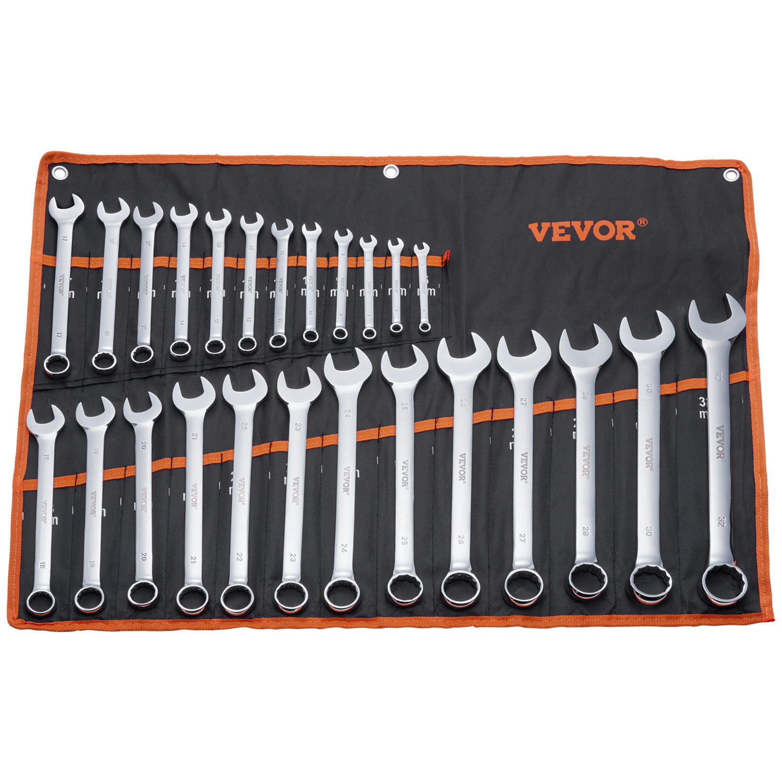 TEMU Ensemble de clés VEVOR 25 pièces métriques 6 mm à 32 mm avec étui à rouleau