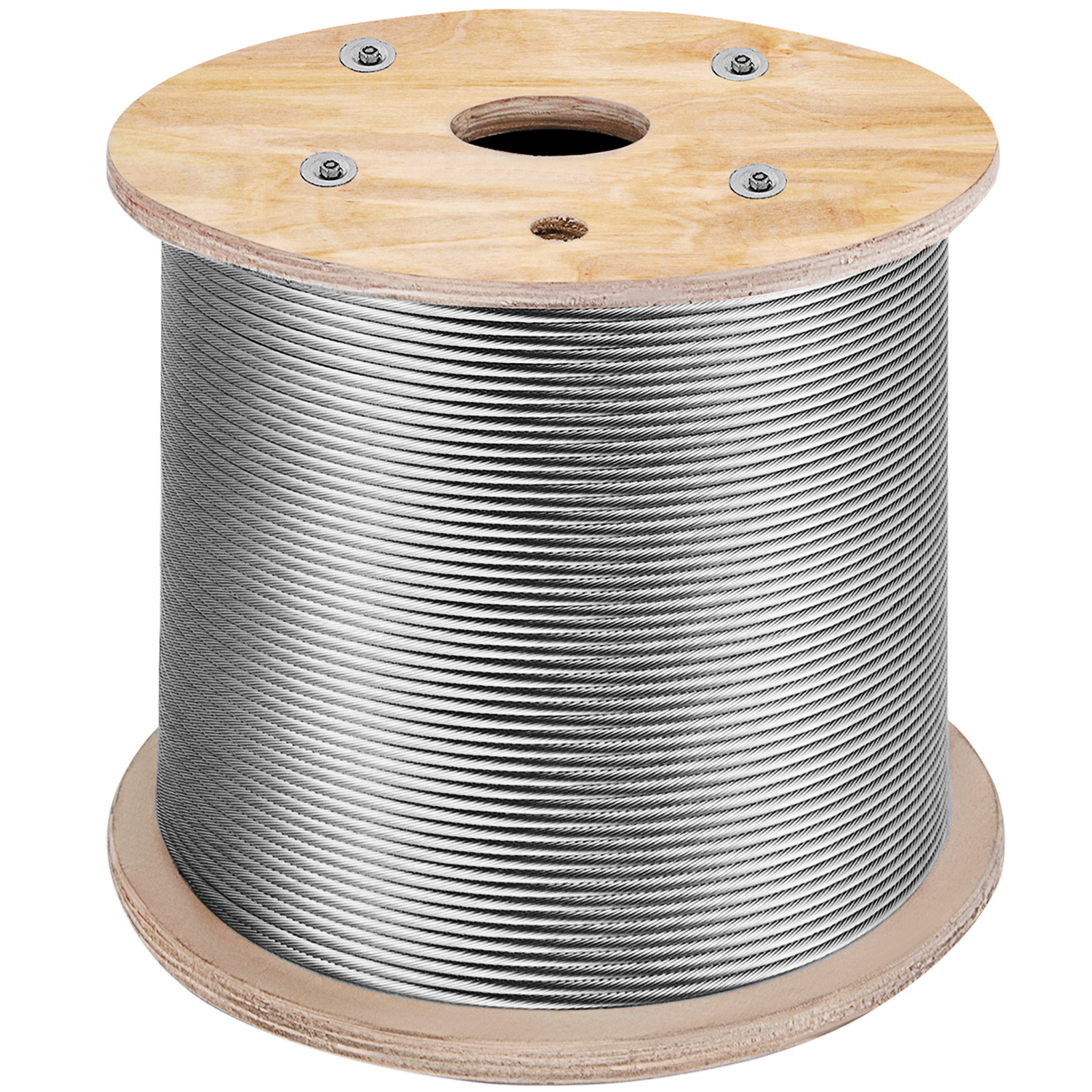 TEMU VEVOR Rampe à câble en acier inoxydable 1/8" x 500 pieds, câble métallique 316 de qualité marine, câble aérien tressé construction 3x19 torons