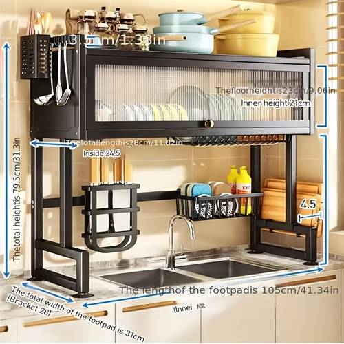 dishwasher drainer drying rack above sink 3 tier sink above dish rack neat kitchen sink rack saving dish rack with lid for plates glasses bowls and utensils
