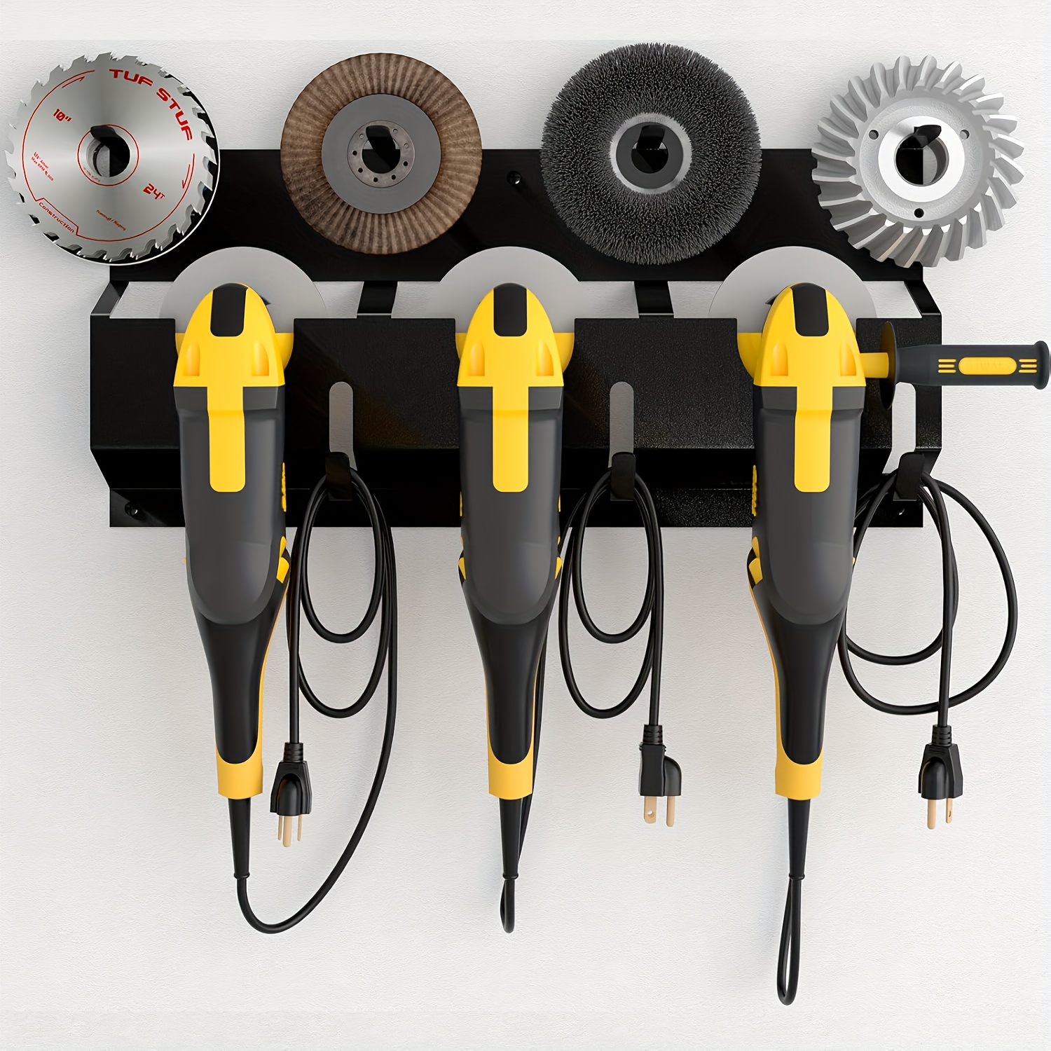 TEMU Supports d'outils Support de perceuse, support de coupe d'angle, support de rangement d'outils, supports d'outils de montage mural pour coupeurs