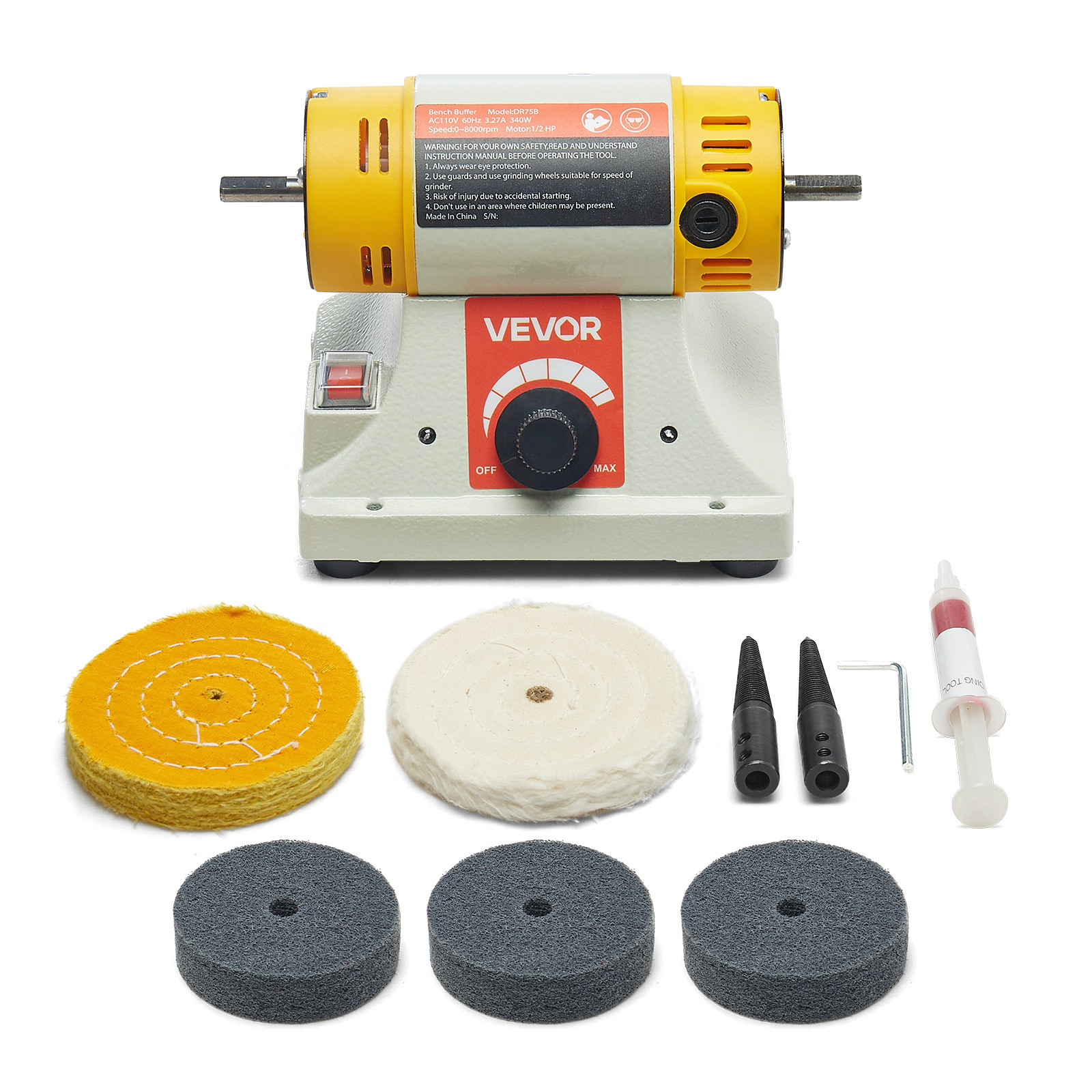 TEMU VEVOR Polisseuse d'angle 1/2HP avec disques de 3 pouces et 4 pouces