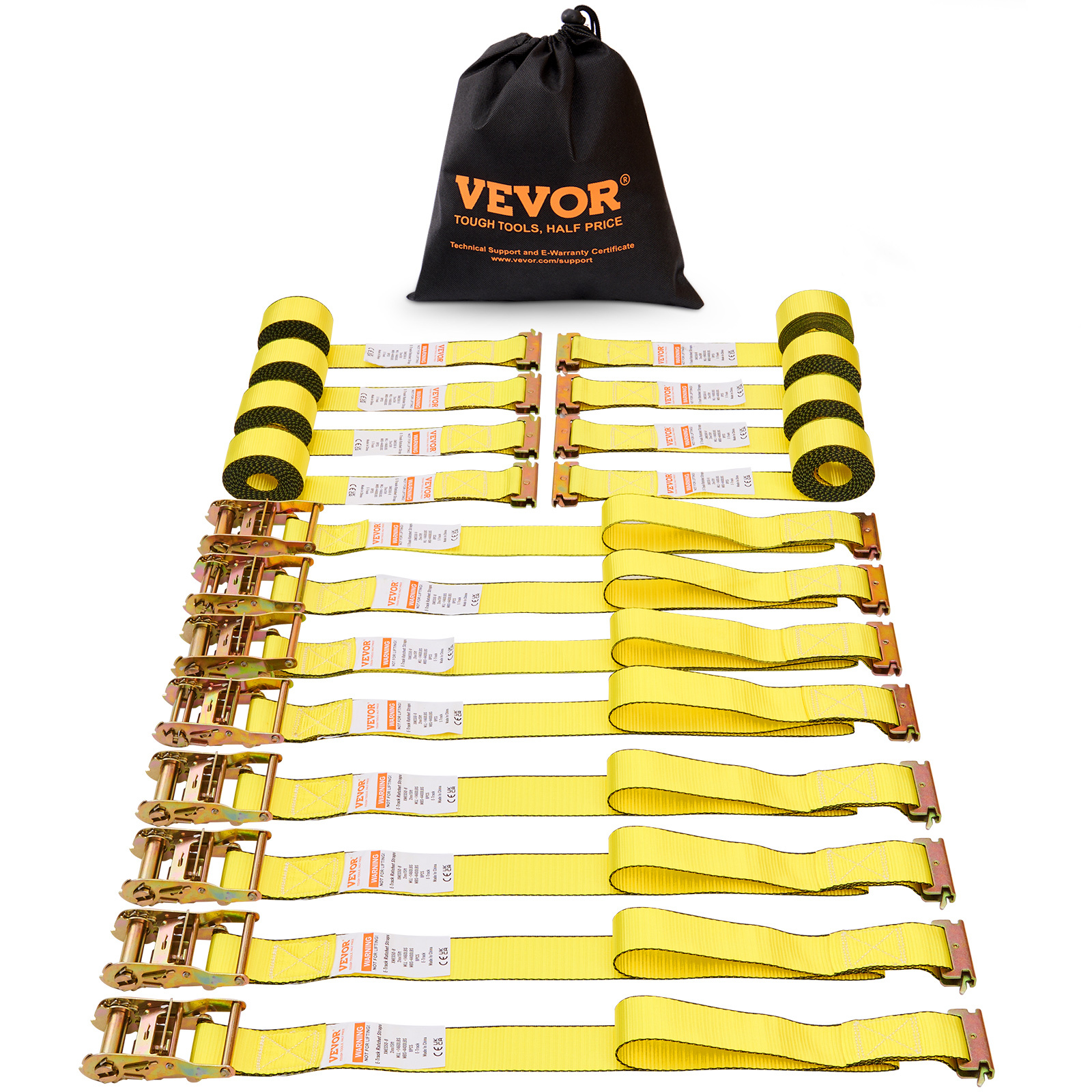 TEMU Vevor Ratchet Tie Down Straps (8pk), 4400 Lb Break Strength, Endless Ratchet With 8 Premium 2" X 15' Tie Downs Heavy Duty, For Moving Securing