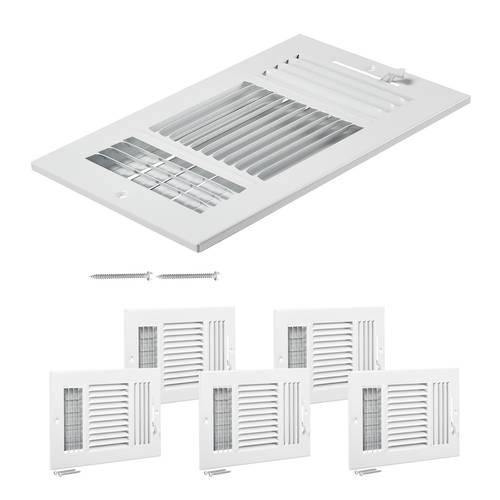 floor registers 3 way 6x10 inch iron floor vents hvac grilles 6 pack white